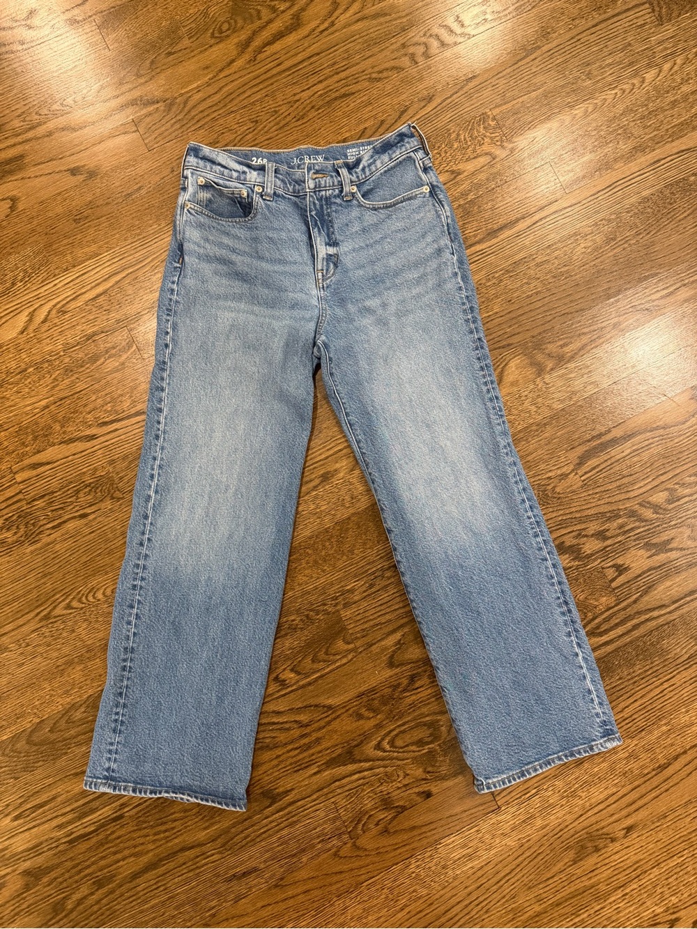 J. Crew Women's Straight Leg Jeans in Light Blue Wash